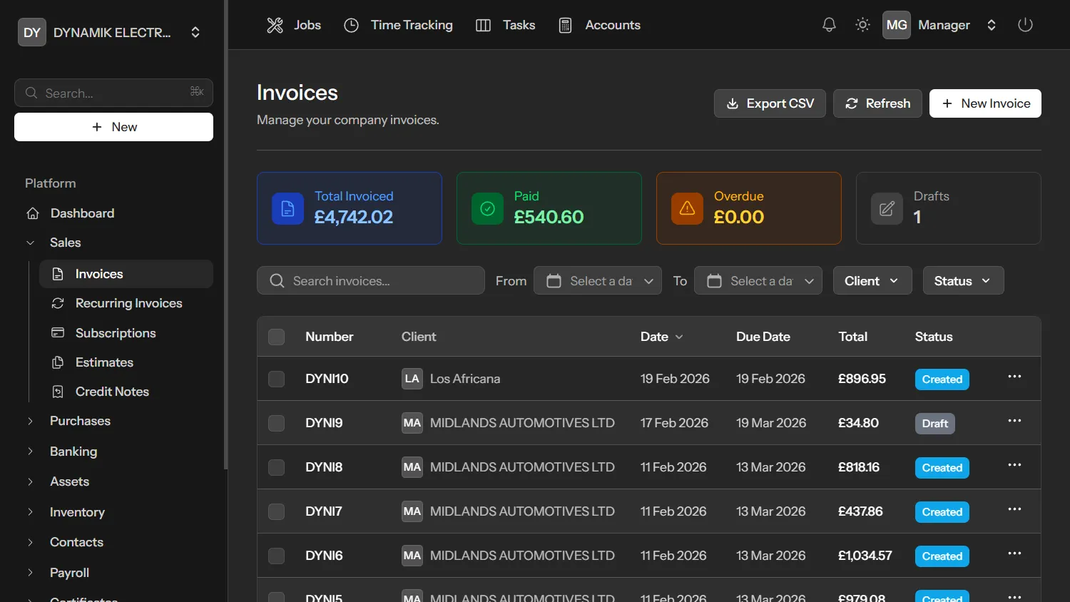 Invoicing — dynamik.app