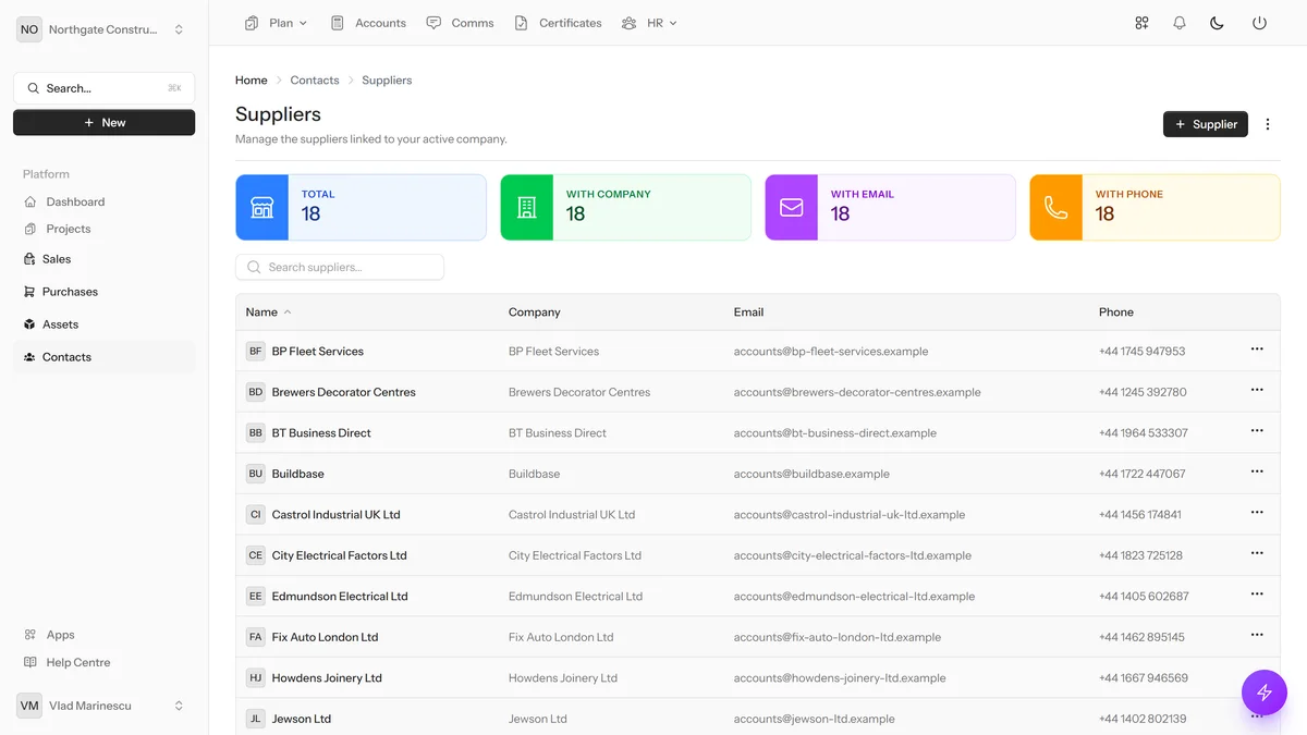 Supplier Database